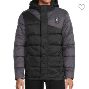 Spider Circut Black and Gray Puffer Jacket